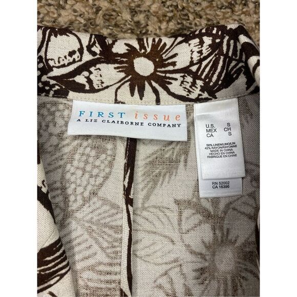 First Issue Womens Shirt Floral Print Button Down Long Sleeve Black Size Small - Picture 3 of 10